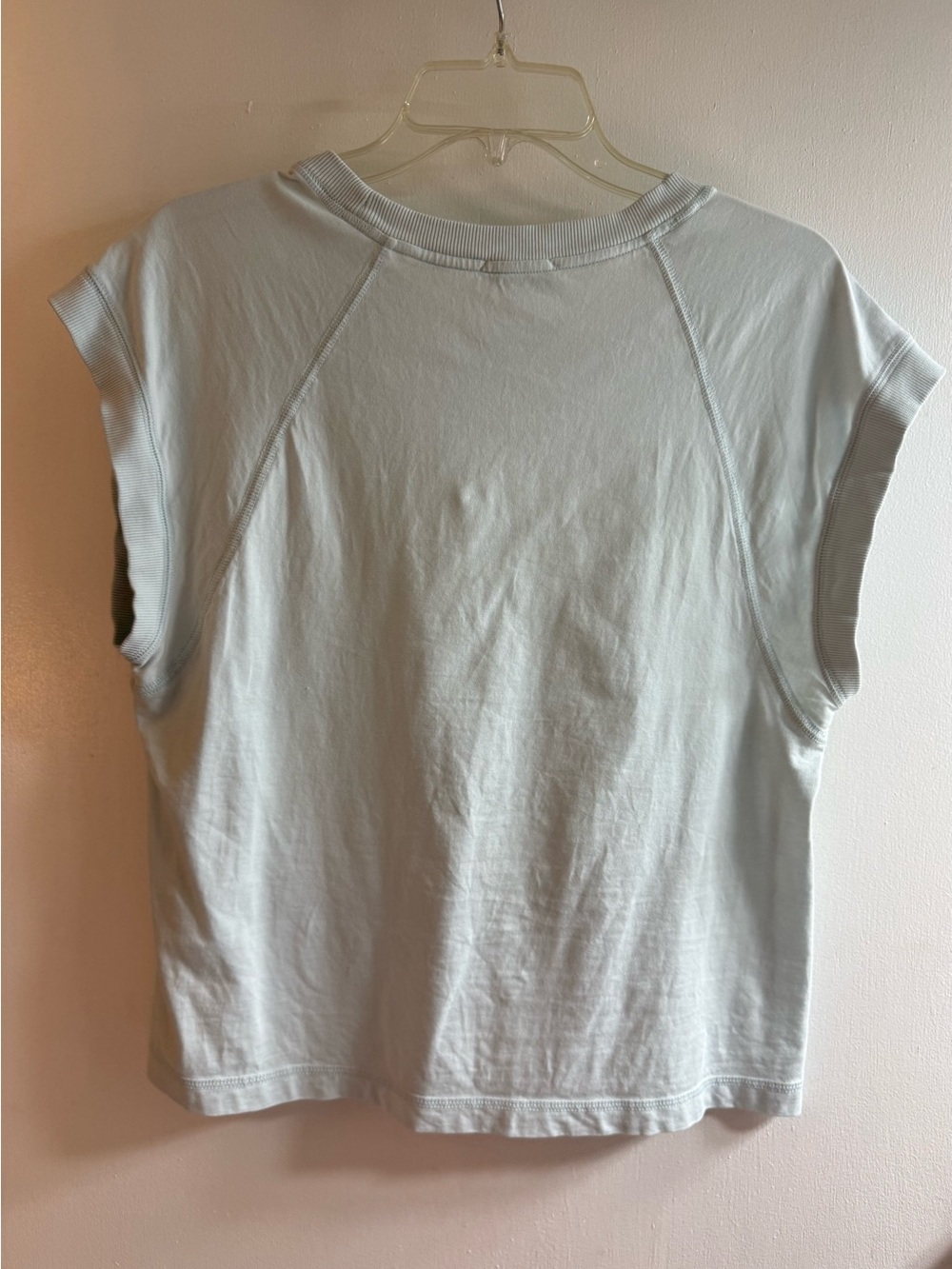 Evereve Light Blue Cap-Sleeve Crewneck Tee - Picture 5 of 8